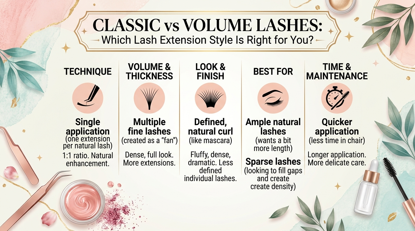 Classic vs Volume Lashes: Which Lash Extension Style Is Right for You?